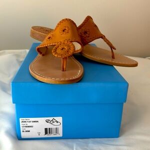 Jack Rogers Jack’s flat sandal size 9, in caramel with original box!